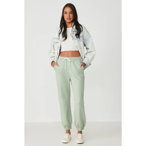 Jogger Lastikli Spor Eşofman Altı 806 Fıstık Yeşil
