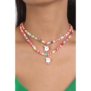 New Obsessions Yılbaşı Kolye Fimo Boncuklu Noel Baba Charm Sallantılı Kolye 2'li