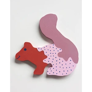 Benekli Sincap Ahşap Puzzle Yapboz