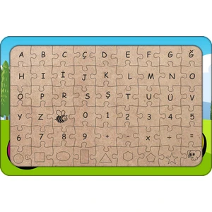Güven Serigrafi Sayılar 54 Parça Ahşap Çocuk Puzzle Yapboz Model 2