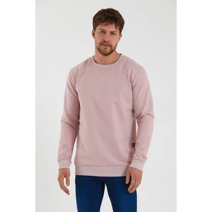 Terapi Men Erkek Pudra Bisiklet Yaka Basic Pamuklu Sweatshirt 9Y-5200177-004-1