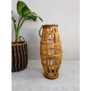 Emek Sanatı Bambu Fener Mumluk 52CM Yükseklik orta boy 