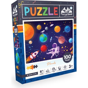 Neverland 100 Parça Puzzle Gezegenler Deseniyle El-Göz Fiyatı