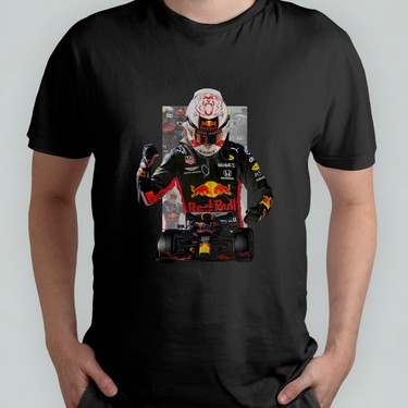 Pixxa Max Verstappen Formula 1 100 Pamuklu Bisiklet Yaka T Shirt Model