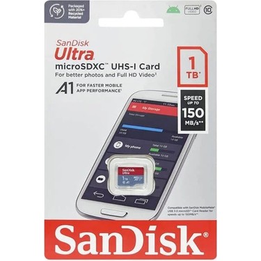 Sandisk Ultra 1tb 150MB/S Microsdxc Uhs-I Hafıza Kartı SDS Fiyatı