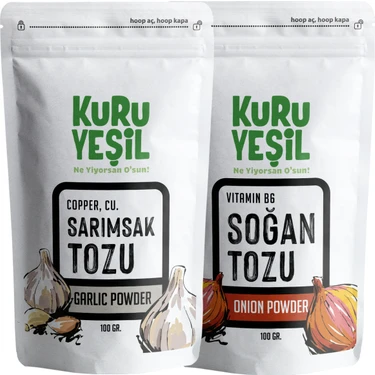 Sarımsak Tozu, Soğan Tozu, Garlic Powder, Onion Powder ,Vegetable Powder , Paket,200