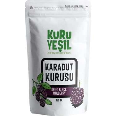 Kuru Yeşil Karadut Kurusu, Dried Black Mulberry,şeker Ilavesiz, Healthy Snack, Atıştırmalık , 150