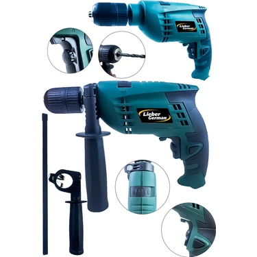 Lieber German 4200 Watt Darbeli Kablolu Matkap 13 mm Anahtarsız Mandren ile Profesyonel