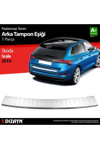 Aracım Oto Aksesuar S-Dizayn Skoda Scala Krom Arka Tampon Eşiği 2019 Üzeri