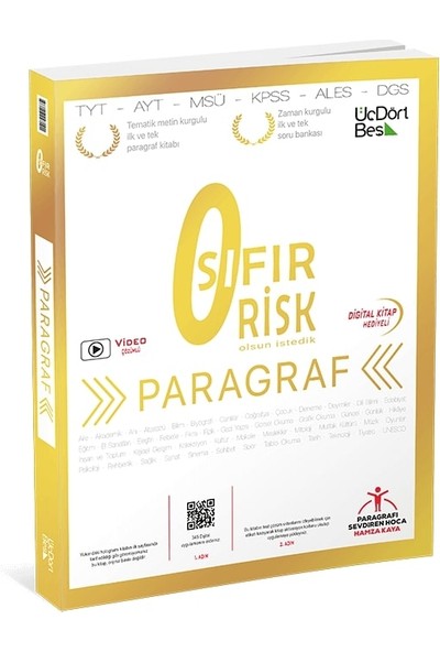 ÜçDörtBeş Yayınları 2023 Paragraf Sıfır Risk