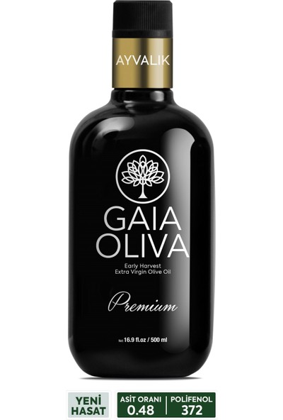 Gaia Oliva Premium Ayvalık 500 ml Erken Hasat Natürel Sızma Zeytinyağı (Yeni Hasat)