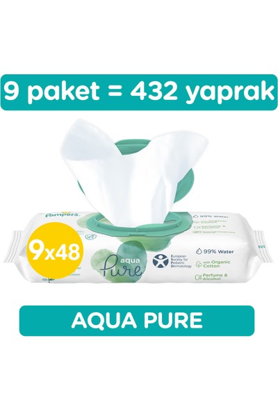 Prima Islak Havlu Aqua Pure 9'lu 432 Yaprak Fırsat Paketi