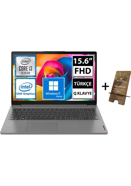 Ideapad 3 82H802QXTX05 I3-1115G4 12GB 512SSD 15.6" Fullhd W11H Taşınabilir Bilgisayar