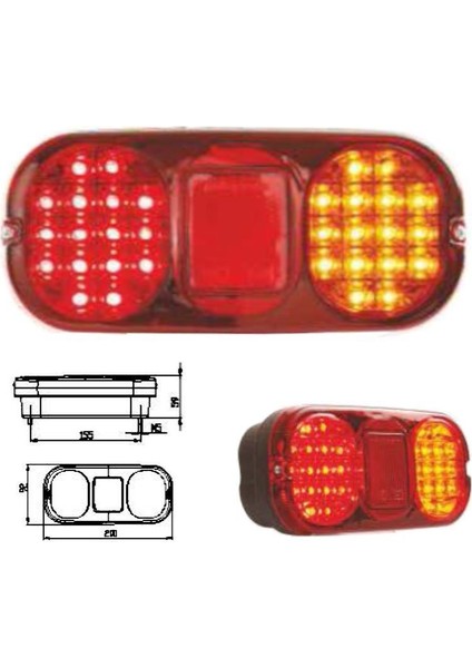 LED Iş Makinası Stop Lambası Kablolu 24V modelleri