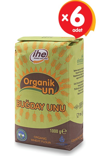 Organik Buğday Unu 1000 gr (6 Adet)