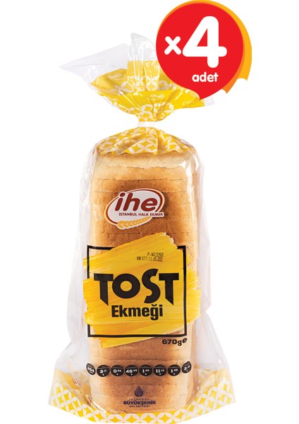 Tost Ekmeği 670 gr (4 Adet)