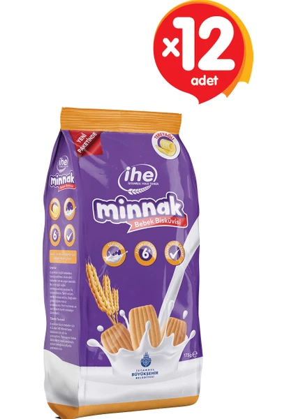 Minnak Bebe Bisküvisi 175 gr (12 Adet)