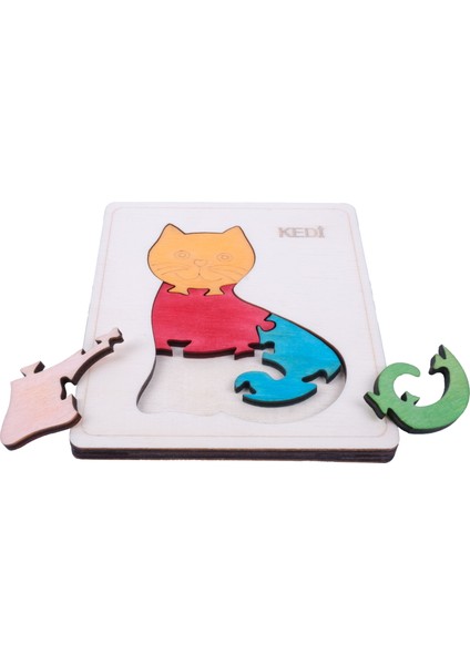 Ahşap Kedi Figürlü Puzzle