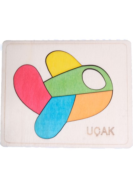 Ahşap Uçak Figürlü Puzzle