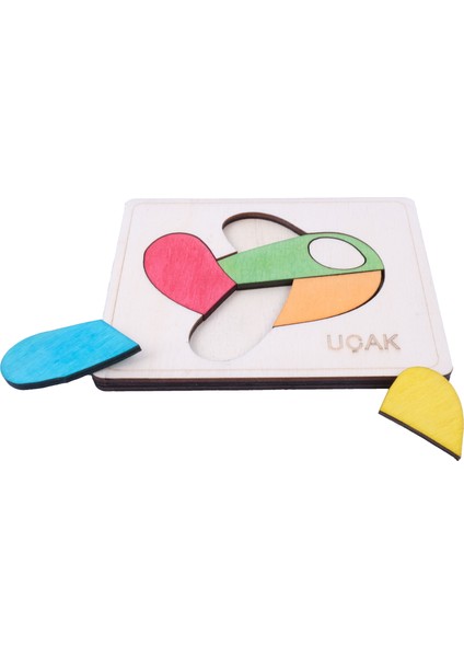 Ahşap Uçak Figürlü Puzzle