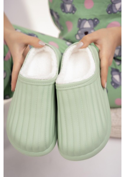 Flora Kapalı Içi Yünlü Unisex Ev Terliği Kışlık Terlik