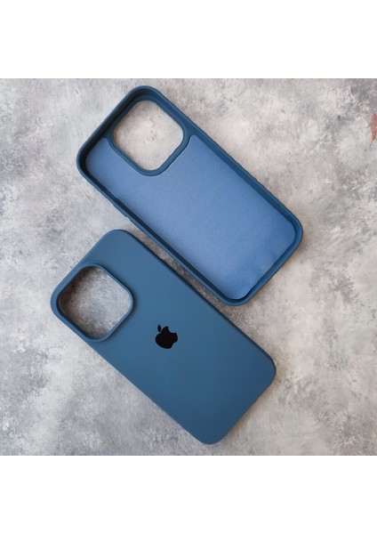 iPhone 14 Pro (6.1) Uyumlu Lansman Içi Süet Silikon Kılıf