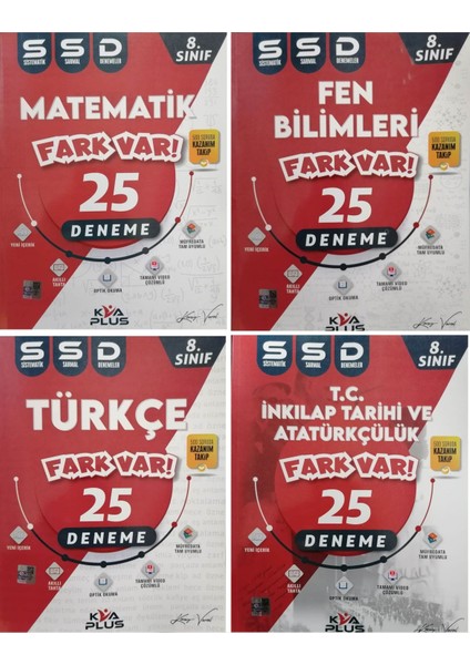 Plus 8.Sınıf LGS 4'lü Fark Var SSD Sistematik Sarmal Deneme Seti