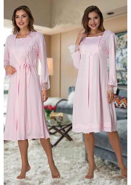 Pembe Effortt Sabahlıklı Pijama Takımı Effortt 2019