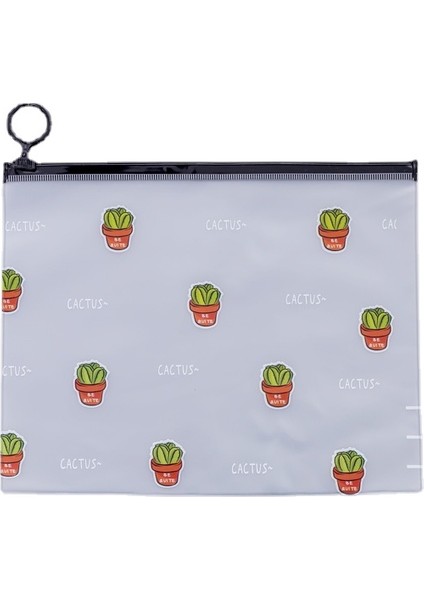 1 Adet Basit Şeffaf Karikatür Kaktüs Etui Kawaii Kalem Çantası Ofis Okul Malzemeleri Kırtasiye (Yurt Dışından)