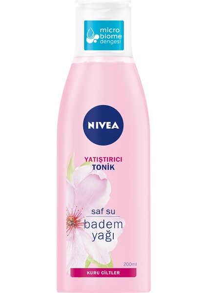 NIVEA Yatıştırıcı Tonik 200ml;Kuru Ciltler;Yüz Temizleme;Saf Su ve Badem Yağı