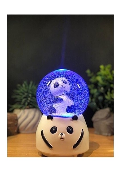 Mini Boy Panda Tasarımlı Işıklı Kar Küresi