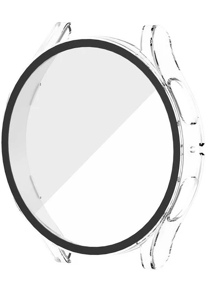 Case 4U Samsung Galaxy Watch 5 Uyumlu Kasa ve Ekran Koruyucu Sert PC 44mm Gard 14 Şeffaf