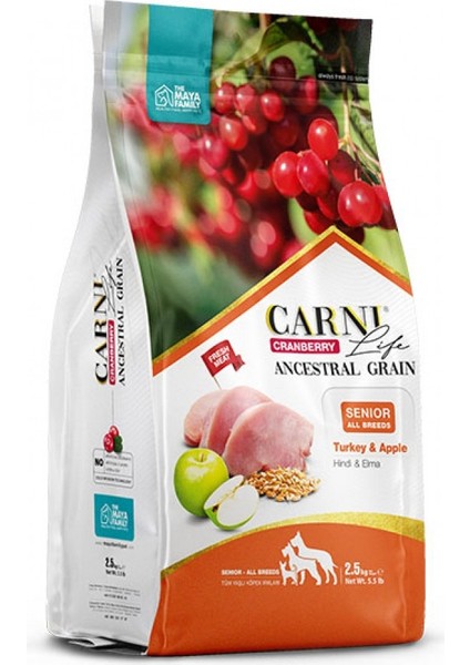 Life Cranberry Hindi ve Elmalı Yaşlı Köpek Maması 12 kg
