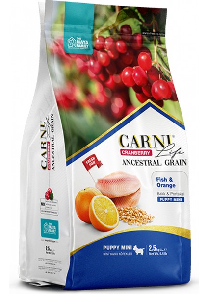 Life Cranberry Balık ve Portakallı Mini Irk Yavru Köpek Maması 2,5 kg