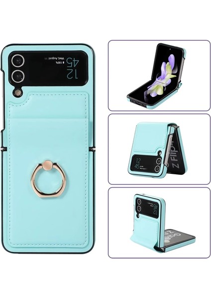 For Samsung Galaxy Z Flip 4 Yüzük Koyu Renk Her Şey Dahil Cep Telefonu Kılıfları Kılıfı(Yurt Dışından)