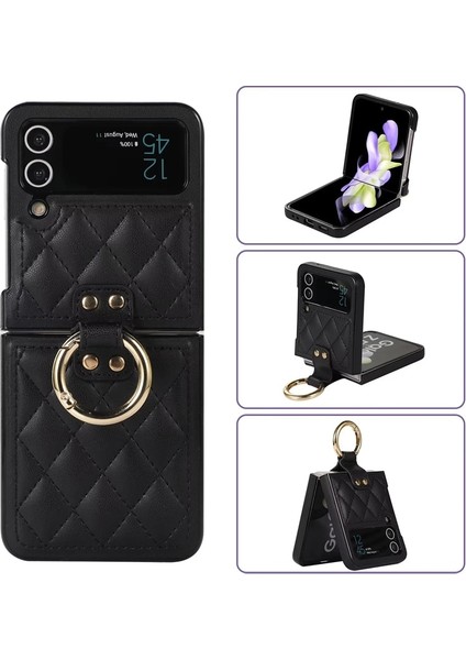 For Samsung Galaxy Z Flip 3 Yüzük Elmas Kafes Cep Telefonu Kılıfları Kılıfı