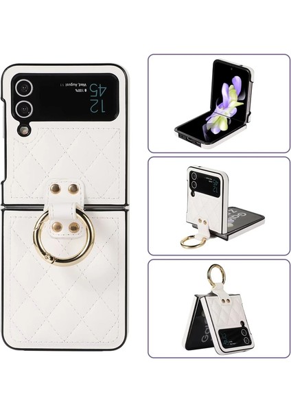 For Samsung Galaxy Z Flip 3 Yüzük Elmas Kafes Cep Telefonu Kılıfları Kılıfı