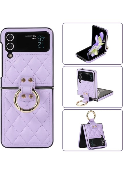 For Samsung Galaxy Z Flip 3 Yüzük Elmas Kafes Cep Telefonu Kılıfları Kılıfı