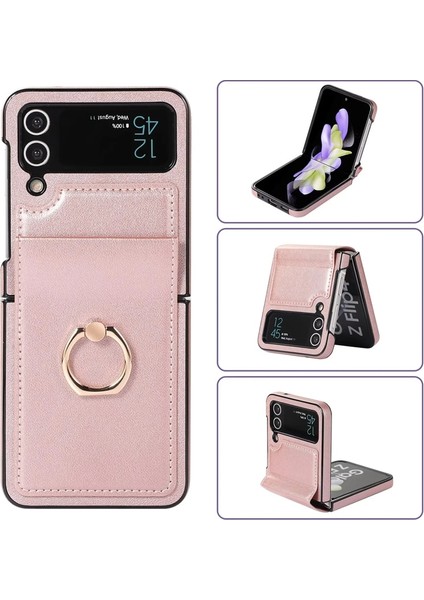 For Samsung Galaxy Z Flip 4 Yüzük Koyu Renk Her Şey Dahil Cep Telefonu Kılıfları Kılıfı