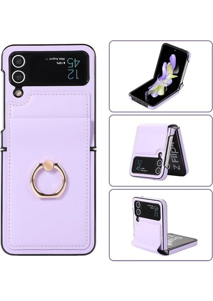 For Samsung Galaxy Z Flip 4 Yüzük Koyu Renk Her Şey Dahil Cep Telefonu Kılıfları Kılıfı