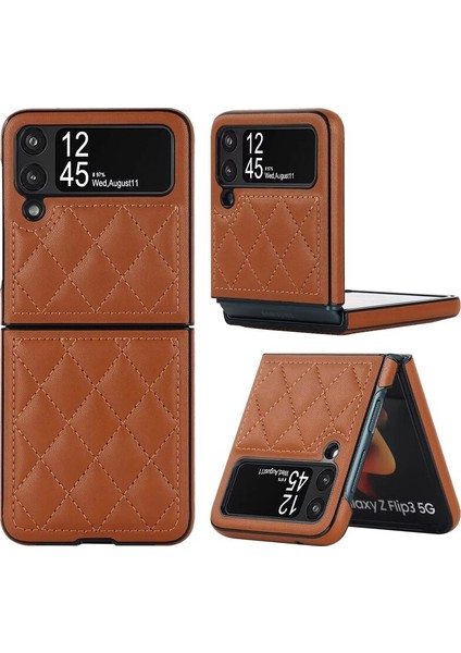 Uygulanan Samsung Galaxy Z Flip 4 Elmas Kafes Cep Telefonu Kılıfları Kılıfı