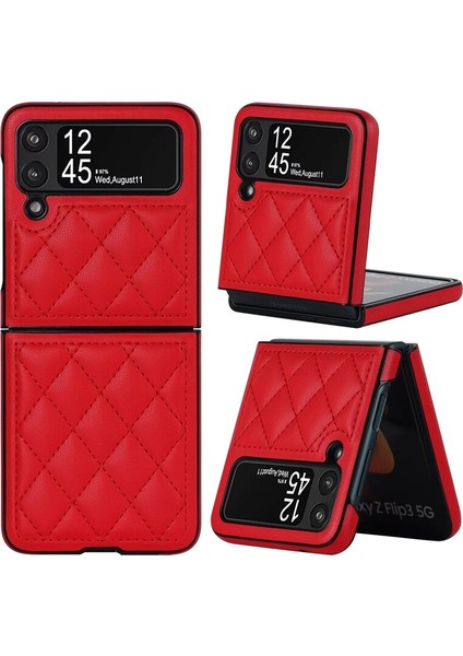 Uygulanan Samsung Galaxy Z Flip 3 Elmas Kafes Cep Telefonu Kılıfları Kılıfı