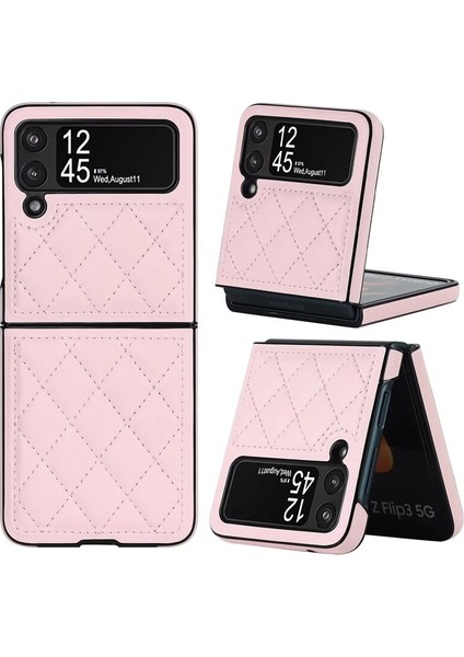 Uygulanan Samsung Galaxy Z Flip 3 Elmas Kafes Cep Telefonu Kılıfları Kılıfı