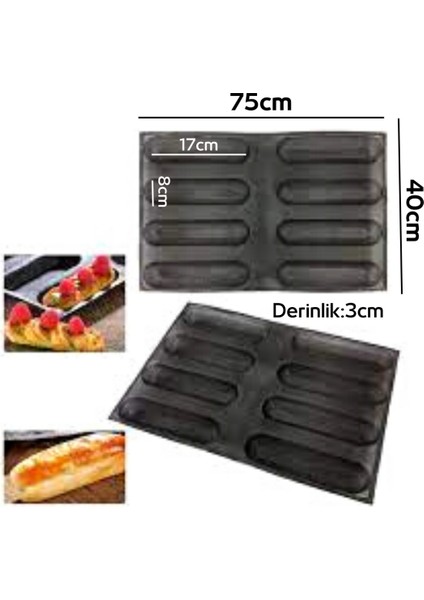 Pastry Planet Delikli 8 Li Baton Silikon Kalıp 40CM*60CM