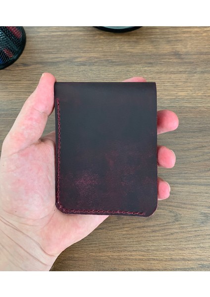 El Yapımı Hakiki & Gerçek Deri Erkek Bifold Cüzdan (Crazy Deri)