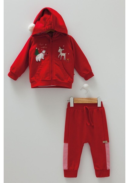Caramel Baby 8447 Bebek Yılbaşı Kapşonu Kukuletalı 3 Lü Takım