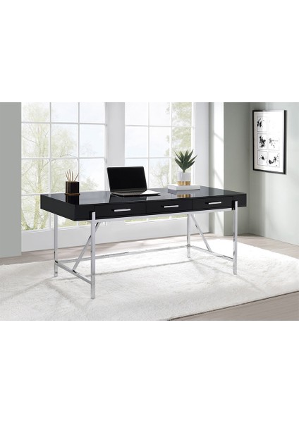 Mandy Paslanmaz Metal Siyah Çalışma Masası modelleri
