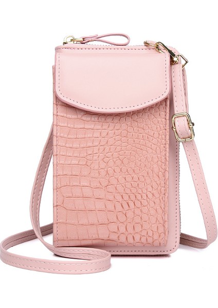 Yeni Çok Fonksiyonlu Crossbody Dikey Kapak Mini Tek Omuz Timsah Desenli Bozuk Para Cüzdanı (Yurt Dışından)