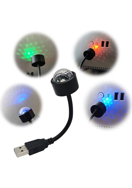 LED Atmosfer Lambası Araba Ses Kontrolü Atmosfer Işığı USB Araba Işıkları Araba Dekorasyonu (Yurt Dışından)
