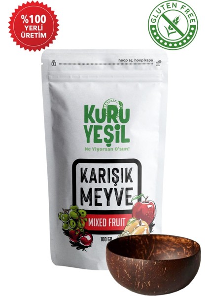 Karışık Meyve Kurusu - Dried Fruit Mix - Sağlıklı Atıştırma - 100 Gr - Bundle - Hindistan Cevizi Kasesi